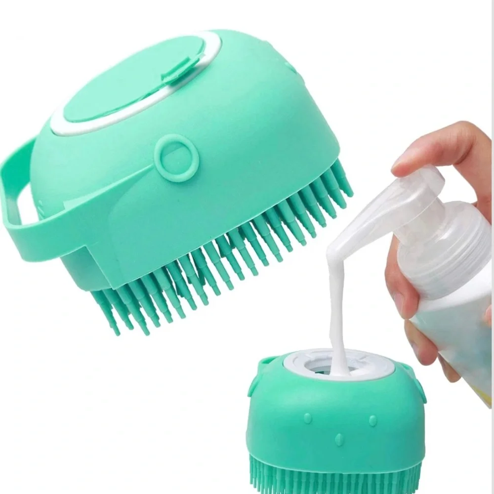 Silicone Bath Brush with Build in Container